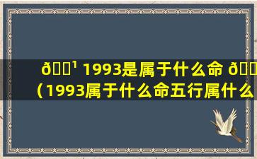 🌹 1993是属于什么命 🐞 （1993属于什么命五行属什么属性的人）